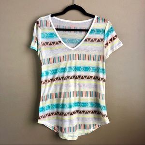 MUDD | Tribal Boho Lightweight Sheer Geometric Tee